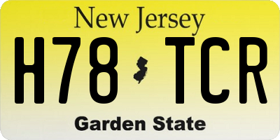 NJ license plate H78TCR