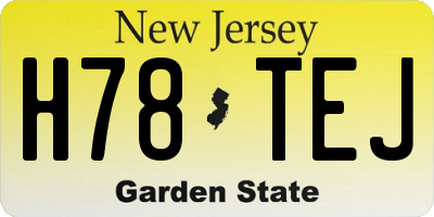 NJ license plate H78TEJ