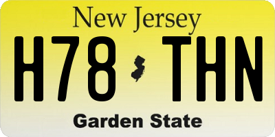 NJ license plate H78THN