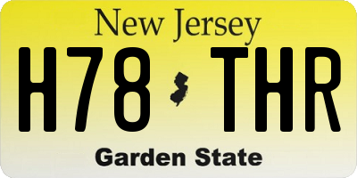 NJ license plate H78THR