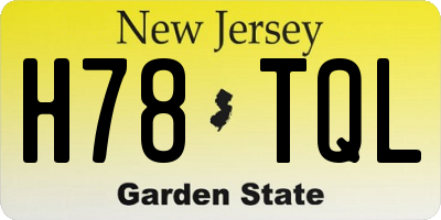 NJ license plate H78TQL