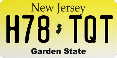 NJ license plate H78TQT