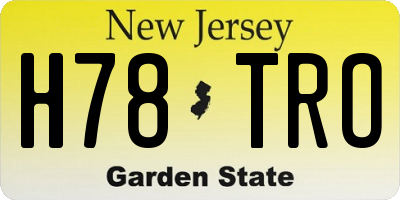 NJ license plate H78TRO