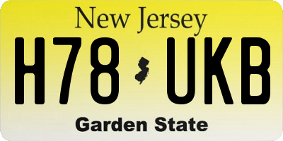 NJ license plate H78UKB