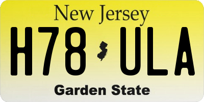 NJ license plate H78ULA
