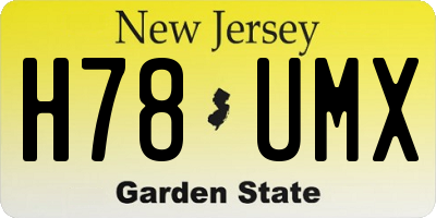 NJ license plate H78UMX