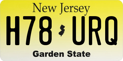 NJ license plate H78URQ