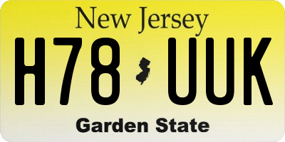 NJ license plate H78UUK