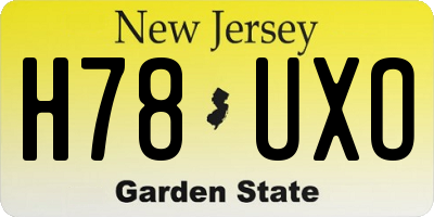 NJ license plate H78UXO