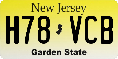 NJ license plate H78VCB