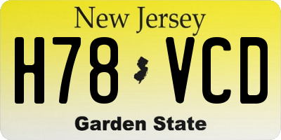 NJ license plate H78VCD