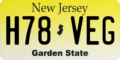 NJ license plate H78VEG