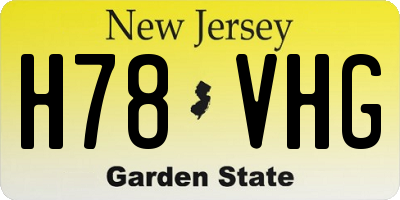 NJ license plate H78VHG