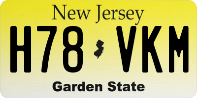 NJ license plate H78VKM
