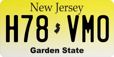 NJ license plate H78VMO