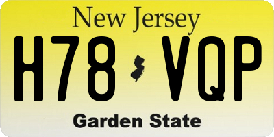 NJ license plate H78VQP