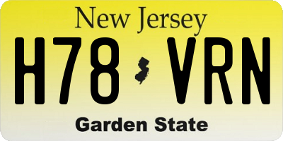 NJ license plate H78VRN