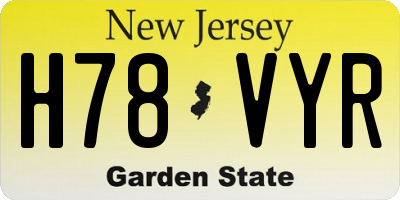 NJ license plate H78VYR