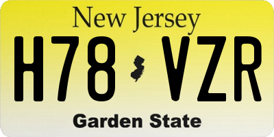 NJ license plate H78VZR