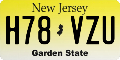 NJ license plate H78VZU