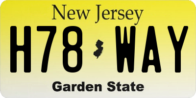 NJ license plate H78WAY