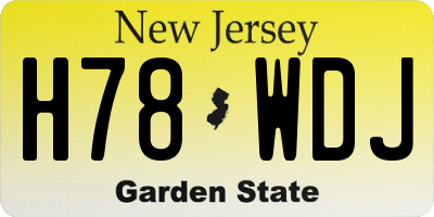 NJ license plate H78WDJ