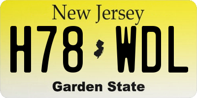 NJ license plate H78WDL