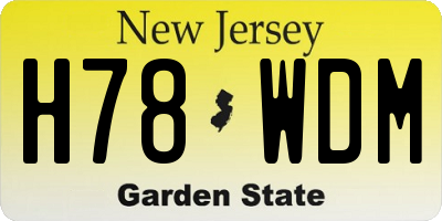 NJ license plate H78WDM
