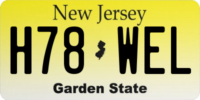 NJ license plate H78WEL
