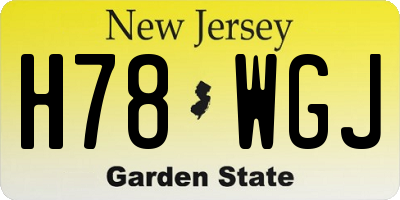 NJ license plate H78WGJ