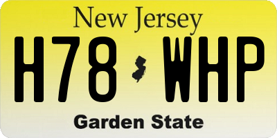 NJ license plate H78WHP