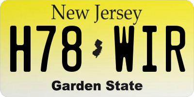 NJ license plate H78WIR