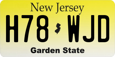 NJ license plate H78WJD