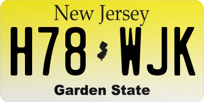 NJ license plate H78WJK
