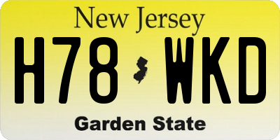 NJ license plate H78WKD