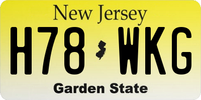 NJ license plate H78WKG