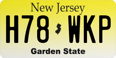 NJ license plate H78WKP