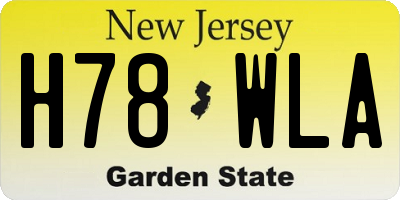 NJ license plate H78WLA