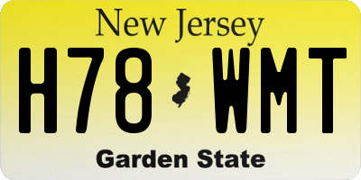 NJ license plate H78WMT