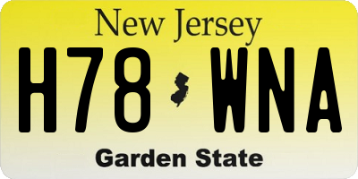NJ license plate H78WNA