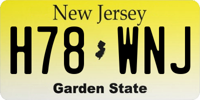 NJ license plate H78WNJ