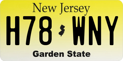 NJ license plate H78WNY