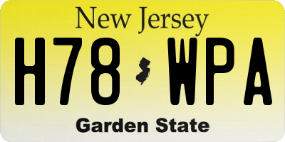 NJ license plate H78WPA