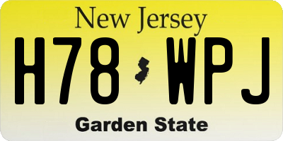NJ license plate H78WPJ