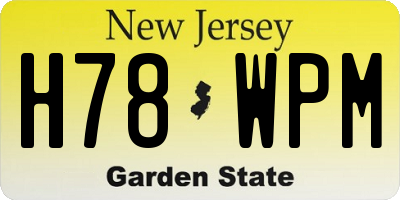 NJ license plate H78WPM