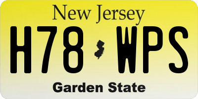 NJ license plate H78WPS