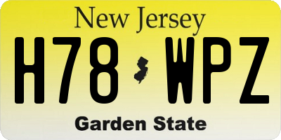 NJ license plate H78WPZ