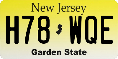 NJ license plate H78WQE