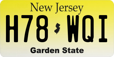 NJ license plate H78WQI