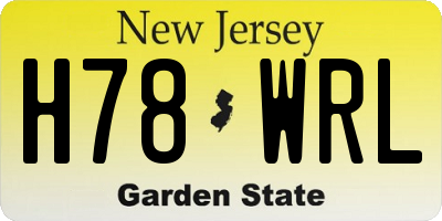 NJ license plate H78WRL